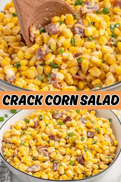 Bacon Corn Salad recipe has an addictive reputation for a reason: take one bite of this meaty, cheesy, creamy, crunchy combination of corn, bacon, cheddar, and ranch seasoning and you won’t be able to stop! It’s a delicious summer side dish to bring to barbecues, potlucks, and tailgates. Bacon Corn Salad, Bacon Side Dishes, Bacon Corn, Corn Salad Recipe, Bacon Dishes, Corn Side Dish, Viral Recipes, Facebook Recipes, Pinky Girl