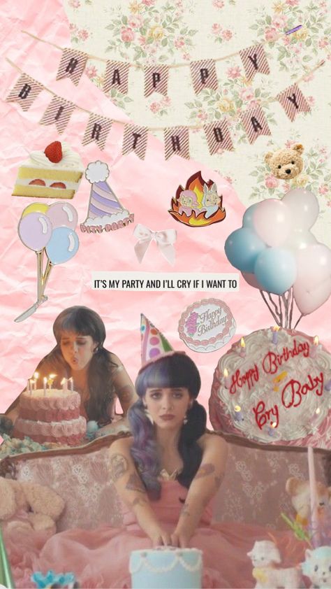 Melanie Martinez Birthday Party, Pity Party Melanie Martinez, Melanie Martinez Birthday, K-12 Melanie Martinez, Party Photoshoot, Pity Party, Birthday Stuff, Birthday Board, 12th Birthday