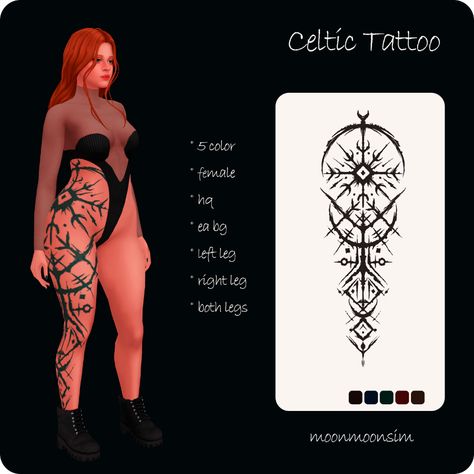 Celtic Tattoo - The Sims 4 Create a Sim - CurseForge Sims 4 Cc Dragon Tattoo, Sims 4 How To Train Your Dragon Cc, Sims 4 Orc Cc, Sims 4 Neck Tattoo Cc, Tattoo For Legs, Sims 4 Viking Cc, Sims 4 Cc Tattoo, Sims 4 Tattoo Cc, Sims 4 Cc Tattoos