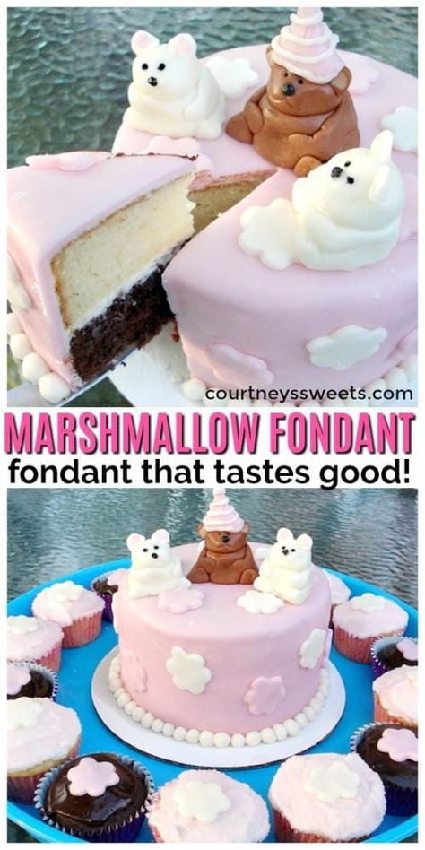 Good Tasting Fondant Recipe, Marshmellow Fondant Recipe Easy, Homemade Fondant Recipe, Homemade Fondant Recipes, Marshmallow Fondant Recipe, Frosting Ideas, Homemade Fondant, Cake Rose, Fondant Ideas