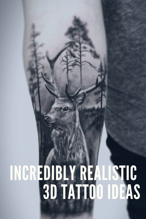 Deer Hunting Tattoos, Deer Tattoo Designs, Black And Gray Tattoos, Black And Grey Tattoos For Men, Animal Tattoos For Women, Stag Tattoo, Black And Grey Tattoos Sleeve, Hirsch Tattoo, Wildlife Tattoo