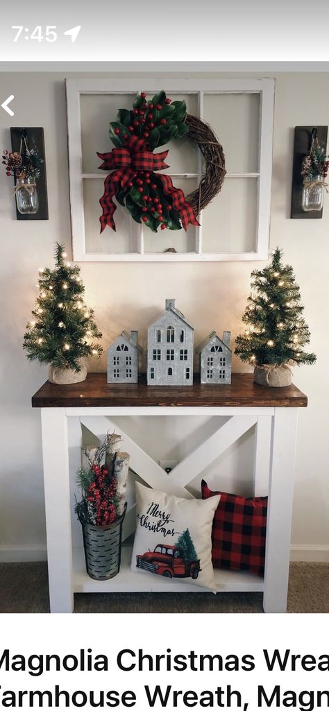 Farmhouse Red Christmas Decor, Rustic Farmhouse Christmas Wreath, Buffalo Plaid Christmas Decorations Diy, Plaid Bedroom Ideas, Christmas Decor Ideas Diy Dollar Tree, Farmhouse Christmas Centerpiece Ideas, Christmas Decor Ideas Indoor, Red Buffalo Plaid Christmas Decor, Red Plaid Christmas Decor