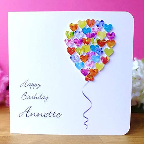 Personalised Birthday Card - Handmade Colourful Balloon -... https://www.amazon.co.uk/dp/B07DFKC53L/ref=cm_sw_r_pi_dp_x_tu8xDbKG39R1X Etsy Birthday Cards, Single Balloon, Balloon Birthday Card, Happy Birthday Cards Handmade, Anniversaire Diy, Daughter Birthday Cards, 30th Birthday Cards, 18th Birthday Cards, Birthday Card Craft