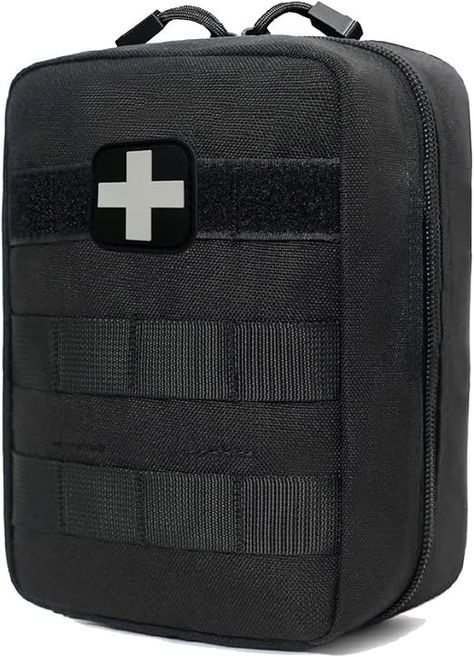 Amazon.com: First Aid Kit EMT Medical IFAK Pouch, Molle Tactical Med Emergency Trauma Bag for Camping Home Car Hiking Hunting (Black) : Sports & Outdoors First Aid Pouch, Bag For Camping, Tactical Pouches, Utility Pouch, First Aid Supplies, Military Personnel, Aid Kit, First Aid Kit, Military Grade