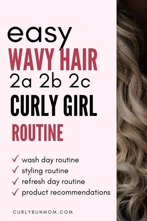 2c Wavy Hair, 2b 2c Hair, Easy Wavy Hair, Curly Girl Routine, Waves Curly Hair, Wavy Hair Routine, 2a Hair, 2c Hair, Wavy Hair Tips