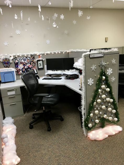 Christmas Cubicle Contest at work 2018 How To Decorate Your Cubicle At Work For Christmas, Work Cube Christmas Decorating Ideas, Desk Decorating Ideas For Christmas, Let It Snow Cubicle Decorations, Christmas Decorations For Work Cubicle, Diy Christmas Decorations For Office Desk, Cubical Decor Office Ideas Christmas, Christmas Decorated Cubicle At Work, Christmas Decor Ideas Office Cubicle