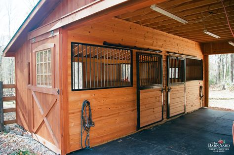 2 Horse Stable, 2 Stall Horse Barn With Tack Room, Outdoor Horse Stalls, Small Horse Property, Small Horse Stable, Small Animal Barn, 2 Stall Horse Barn, Small Horse Barn Plans, Small Barn Ideas