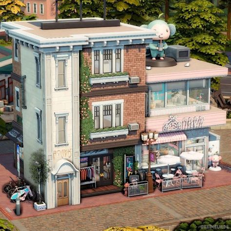 Fun Sims 4 Builds, Sims 4 Condo Ideas, Tea Video, Sims 4 Loft, Lotes The Sims 4, Sims Houses, Sims 4 House Plans, Sims 4 House Building, Home Model