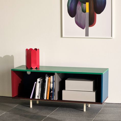 Media Storage Unit, Muller Van Severen, Contemporary Shelving, Wall Cupboard, Elements Of Color, Reeded Glass, Hay Design, Hanging Cabinet, Floor Colors