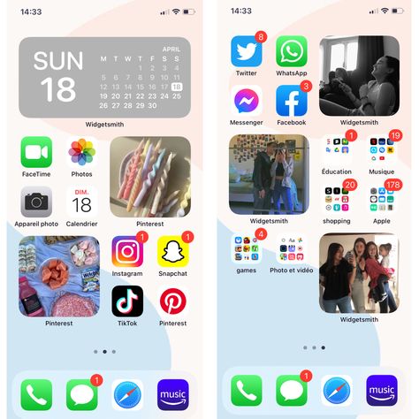 Ios14 Aesthetic, Iphone X Phone, Iphone Layouts, Iphone Ideas, Ios Ideas, Clean Phone, Iphone Homescreen, Iphone Organization, Iphone App Layout