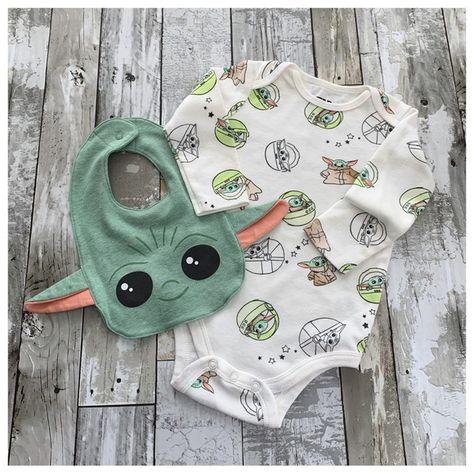 NWOT Star Wars Baby Yoda Child Bib Onesie Bodysuit Top Shirt Outfit Set 12 Month Star Wars Onesie, Room Baby, Future Children, Bodysuit Top, Star Wars Baby, Future Kids, Outfit Set, Pregnancy Announcement, Baby Room