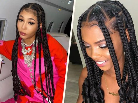 20 Coi Leray Braids Hairstyles - Braid Hairstyles Koi Leray Braids, Coy Leray Braids, Coo Leray Braids, Leray Braids, Pixie Braids Hairstyles, Coi Leray Braids, Curled Hair With Braid, Pixie Braids, Micro Braids Hairstyles