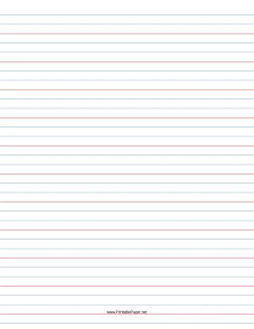 This penmanship paper in portrait orientation features lines 5/8 inch tall with a dotted line running through the middle and has 5/16 inch between lines to allow space for descenders. Free to download and print Four Ruled Paper, Handwriting Paper Printable, Handwriting Paper Template, Lined Handwriting Paper, Letter Writing For Kids, Kindergarten Writing Paper, Phonics Reading Passages, Kids Handwriting Practice, Writing Paper Template