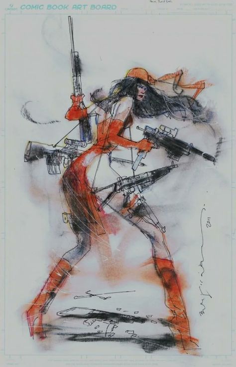 Marvel Elektra, Bill Sienkiewicz, Elektra Natchios, Frank Miller, Art Study, Bd Comics, Favorite Artist, Art Style Inspiration, Animated Images