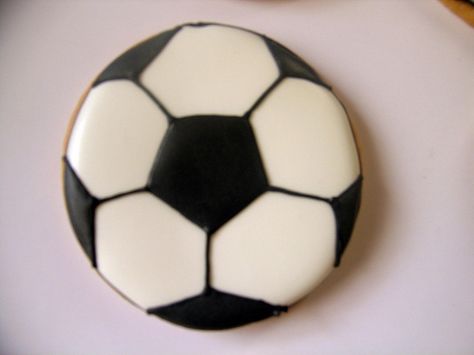 Soccer Ball Template, Soccer Ball Cookies, Ball Template, Soccer Cookies, Ball Cookies, Soccer Birthday Cakes, Football Cookies, Cut Out Cookie Recipe, Soccer Birthday Parties