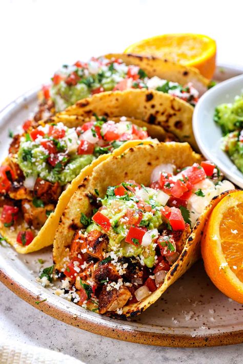 Traditional Taco Recipes, Costco Street Tacos Copycat Recipe, Hello Fresh Tacos, Summer Mexican Recipes, Taco Recipes Chicken, Vietnamese Tacos, Fancy Mexican Food, Mexican Taco Recipes, Street Taco Recipes