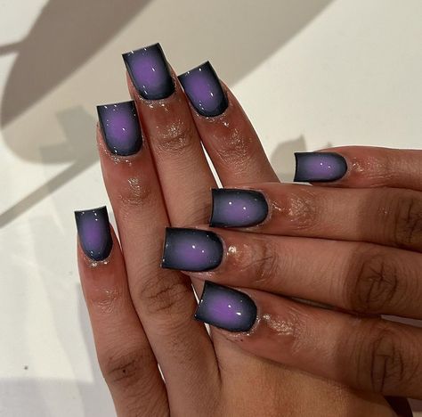 Black And Purple Nails, Dark Purple Nails, Gel Nails French, Acrylic Toe Nails, Pink Ombre Nails, Hard Nails, Airbrush Nails, Drip Nails, Colored Acrylic Nails