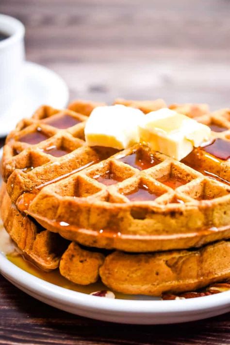 Gluten Free Pumpkin Waffles, Dairy Free Breakfast, Pumpkin Waffles Recipe, Sourdough Pumpkin, Best Sweet Potato, Gluten Free Sweet Potato, Potato Waffles, Savory Waffles, Sweet Potato Waffles