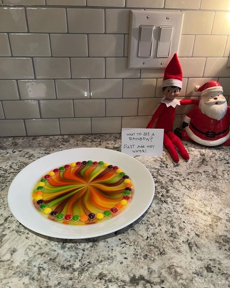 Elf On The Shelf Skittles, Skittles Rainbow, Elf Ideas, On The Shelf, Elf On The Shelf, Elf, Rainbow, Shelves