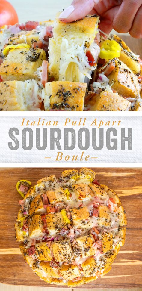 Charcuterie Pull Apart Bread, Italian Stuffed Bread Loaf, Banana Pepper Bread, Pull Apart Sourdough Cheese Bread, Pepperoni Mozzarella Sourdough Bread, Sourdough Pull Apart Bread, Sourdough Bread Appetizer, Pull Apart Sourdough Bread, Italian Pull Apart Bread