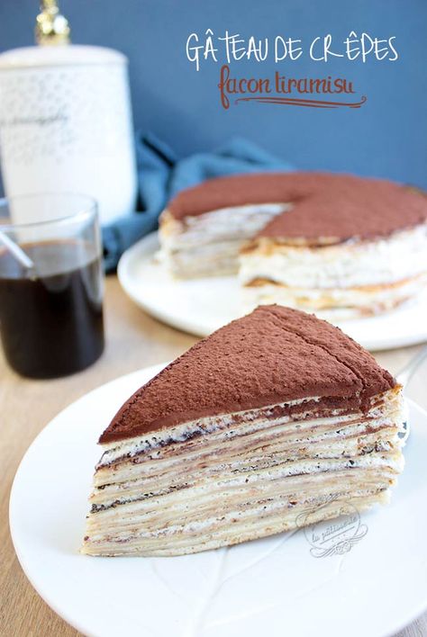 Gâteau de crêpes façon tiramisu #chandeleur Tiramisu Crepe Cake, Tiramisu Crepes, Crepes Dessert, Tiramisu Pancakes, Pancake Cake, Chocolate Macaron, Crepe Cake, Tiramisu Cake, Crepe Recipes