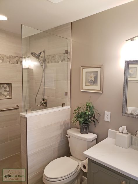 Are you preparing to remodel a small bathroom? From color schemes to clever storage and top-quality materials, there are many ways to transform a small bath design into a stylish and functional space that will feel bigger. 👉 Learn more in our blog. https://gk-bp.com/blog/top-tips-for-a-small-bath-remodel/ Half Wall Shower Small Bathroom, Powder Room To Full Bath Remodel, Toilet Facing Shower Bathroom Layout, Very Small Master Bath Ideas, Odd Bathroom Layout, Shower Toilet Combo Small Spaces, Half Bath To Full Bath Remodel, Small Bath Tub Ideas, 5x6 Bathroom Layout