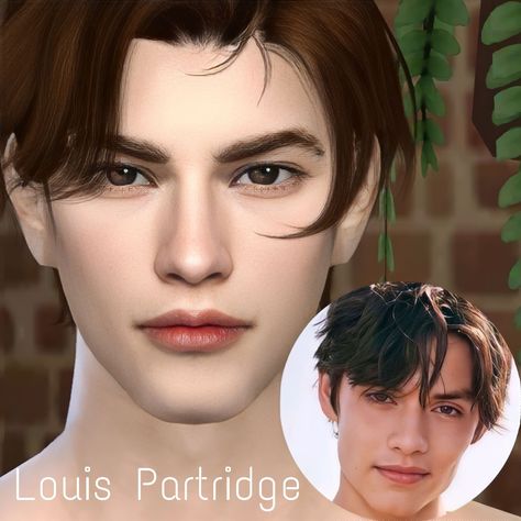 Sims4 Ideas, Sims Characters, Brown Hair Men, Cc Sims4, The Sims 4 Skin, Louis Partridge, Sims 4 Cc Makeup, Tumblr Sims 4, Sims 4 Cc Folder