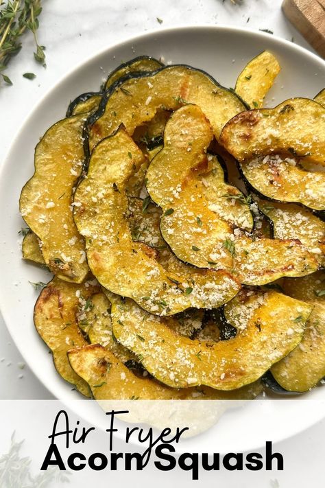 Air Fryer Acorn Squash Air Fryer Acorn Squash, Acorn Squash Recipe, Small Air Fryer, Large Air Fryer, Acorn Squash Recipes, Squash Recipe, Gluten Free Cheese, Acorn Squash, Winter Squash