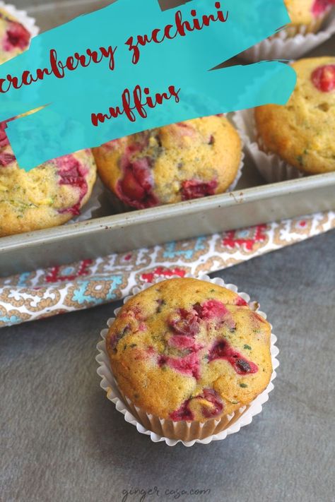 Cranberry Zucchini Muffins are nutritious and delicious! #muffins #breakfast Cranberry Zucchini Muffins, Zucchini Cranberry Bread, Zucchini Raspberry Muffins, Zucchini Berry Muffins, Zucchini Muffins Recipes, Craisin Muffins, Zucchini Blueberry Muffins, Dessert Loaves, Zucchini Breads