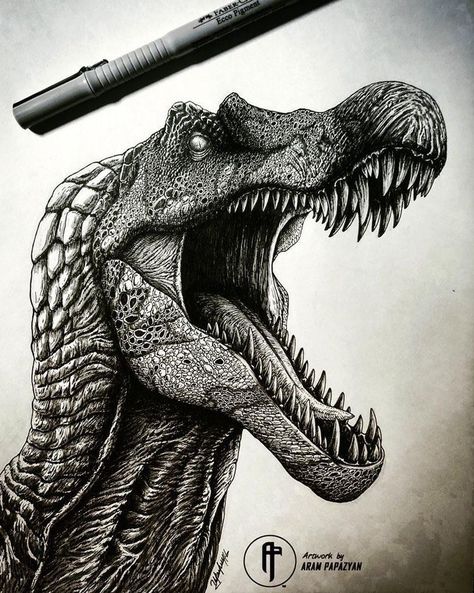 Jurassic Park Novel, Dino Drawing, Dinosaur Sketch, Ballpoint Pen Art, Dinosaur Tattoos, Dinosaur Drawing, Dinosaur Pictures, Dinosaur Illustration, Jurassic World Dinosaurs