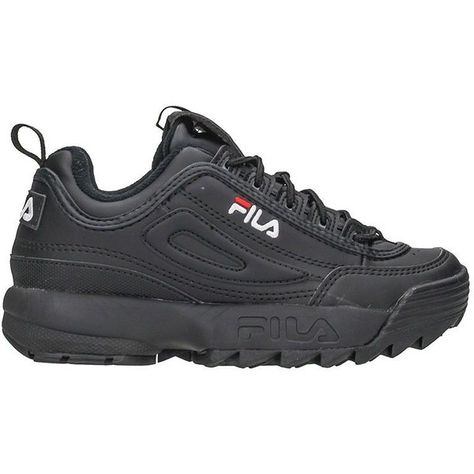 Sneakers Distruptor Low in Black Leather (€89) ❤ liked on Polyvore featuring shoes, sneakers, black, fila sneakers, low shoes, fila trainers, fila shoes and leather trainers Black Leather Trainers, Shoes Fila, Fila Sneakers, Shoes Sneakers Black, Logo Shoes, Low Shoes, Fila Shoes, Black Leather Sneakers, Sole Sneakers