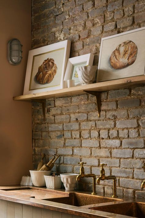 Classic Shelf Brackets | deVOL Kitchens Old Brass Kitchen Hardware, Antique Brass Kitchen Handles, Cooper Kitchen, Cornwall Cottage, Classic Shelves, Brass Taps, Brass Kitchen Tap, Brass Kitchen Sink, Devol Kitchens