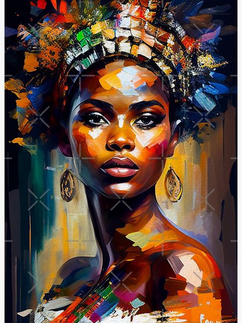 Portrait Palette, African Portraits Art, Queen Portrait, African Artwork, Abstract Art Painting Techniques, African Paintings, Art Noir, Creative Wall Art, African Art Paintings