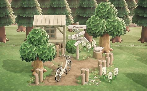 Animal Crossing Island Fillers, Small Areas Acnh, Acnh Bike Parking, Acnh Minimalist Island, Acnh Meadowcore, Acnh Springcore, Acnh Cottagecore, Animal Crossing 3ds, Animal Crossing Wild World