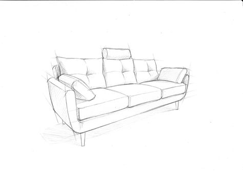 Basic Art Techniques, Sofa Drawing, Interior Design Sketchbook, Art Markers Drawing, Drawing Furniture, Composition Drawing, Furniture Sketch, Furniture Design Sketches, Perspective Drawing Architecture