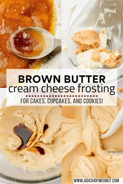 Cream Cheese Frosting Dip, Cream Cheese Frosting Desserts, Brown Butter Cream Cheese Frosting, Homemade Frosting Recipes, Brown Butter Cream Cheese, Brown Butter Frosting, Butter Cream Cheese Frosting, Frosting Recipes Easy, Cream Cheese Buttercream