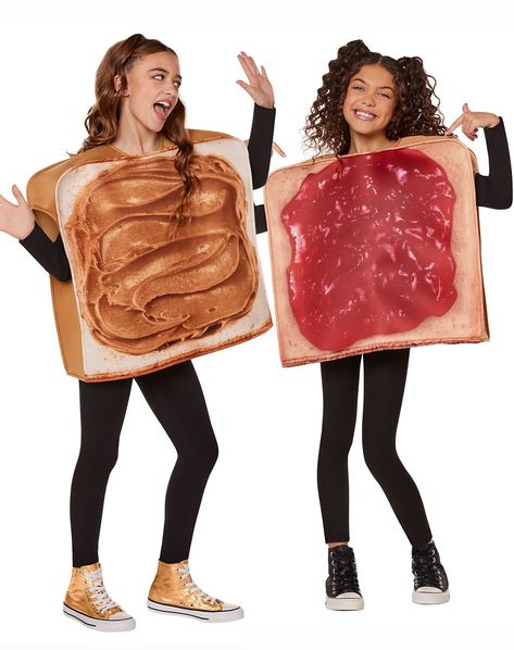 Peanut Butter And Jelly Halloween Costume, Peanut Butter And Jelly Costume, Bacon And Eggs Costume, Butter Costume, Foam Costume, Best Dressed Award, Sister Costumes, Halloween Costumes For Teens Girls