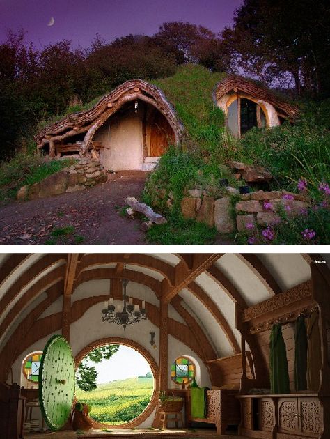 Hobbit house Hobit Houses Aesthetic, Hobit Houses, Hobbit House Kit, Hobbit Houses Diy, Casa Hobbit, Earth Sheltered Homes, Treehouse Hotel, Earthship Home, Earth Sheltered