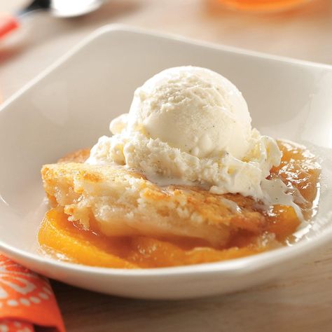 South Carolina Cobbler Recipe -With peach orchards just a couple of miles from home, it's easy to treat my family to this traditional dessert. —Mattie Carter, Rock Hill, South Carolina Southern Peach Cobbler, Easy Peach Cobbler Recipe, Peach Cobbler Easy, Fruit Dessert Recipes, Cobbler Recipe, Peach Cobbler Recipe, Canned Peaches, Peach Recipe, Cobbler Recipes