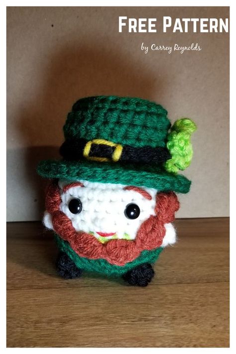 Funny Leprechaun Amigurumi Free Crochet Pattern Easter Egg Patterns, Easter Egg Pattern, Crochet Easter, Crochet Amigurumi Free, Holiday Crochet, Bobble Stitch, Easter Crochet, Festive Decor, Amigurumi Free