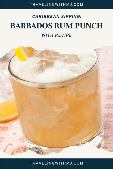 Caribbean Sipping: Barbados Rum Punch (with Recipe) - Traveling with MJTraveling with MJ Rum Punch Recipes Carribean, Barbados Rum Punch Recipe, Country Cocktails, Caribbean Rum Punch Recipe, Jamaican Rum Punch Recipes, Caribbean Rum Punch, Bajan Recipe, Caribbean Drinks, Bar Tender