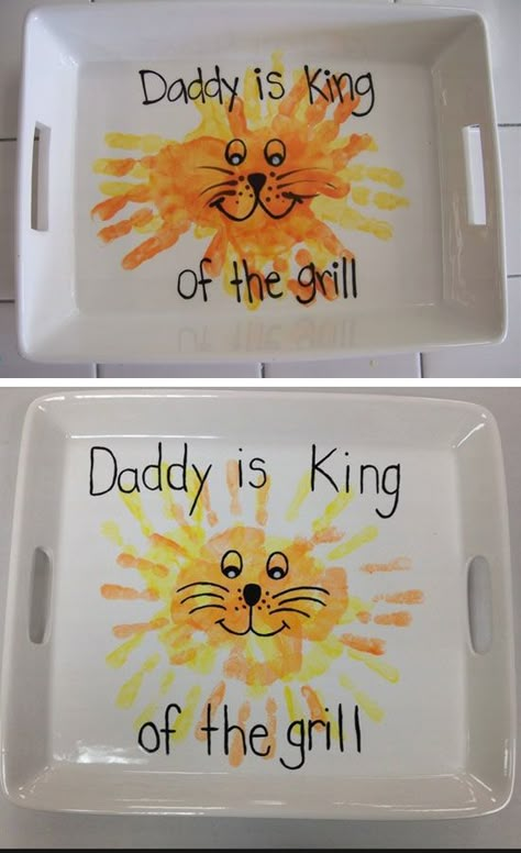 Dad Gift Handmade Gift frrom Kids Dad's Birthday Gift Idea King of the Grill Plate | DIY Fathers Day Gifts from Kids Fathers Day Gifts From Kids, Diy Fathers Day, Diy Father's Day Crafts, Diy Paper Art, Gifts From Kids, Plates Diy, Diy Father's Day Gifts, Grill Plate, Father's Day Diy