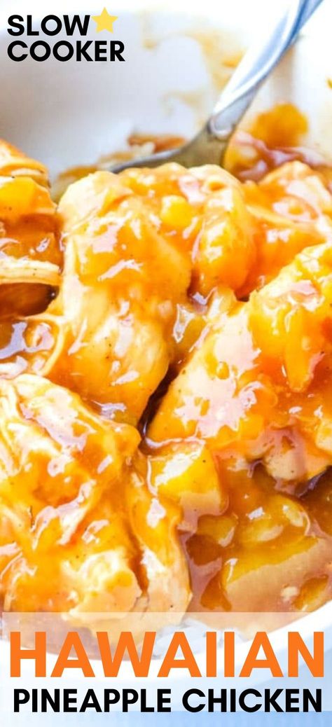 Honey Chicken In Crockpot, Hawaiian Sauce For Chicken, Hawaiian Food Crockpot, Keto Pineapple Chicken, Chinese Chicken Recipes Crockpot Easy, Sweet Chicken Crockpot Recipes, Healthily Dinner Recipes, Hawaiian Chicken Sauce, Chicken Pineapple Crockpot Recipes