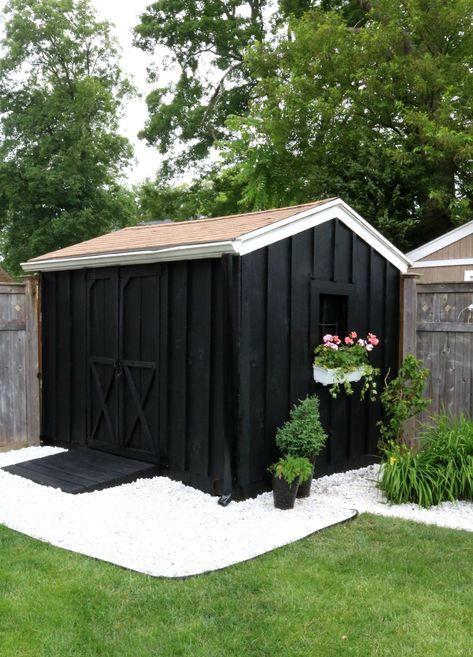 $200 Black Shed Makeover Shed Exterior, Shed Conversion Ideas, Black Shed, Shed Makeover, Nesting With Grace, Shed Organization, Sheds For Sale, Magic Light, Backyard Sheds