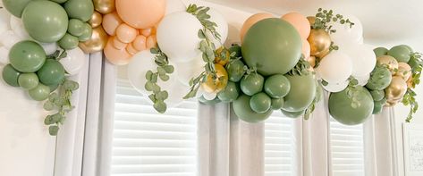 Organic Garland over Window Balloon Garland Over Window, Garland Over Window, Balloon Designs, Custom Balloons, Party Package, Package Delivery, Sweet 16 Parties, Decorations Party, Balloon Design