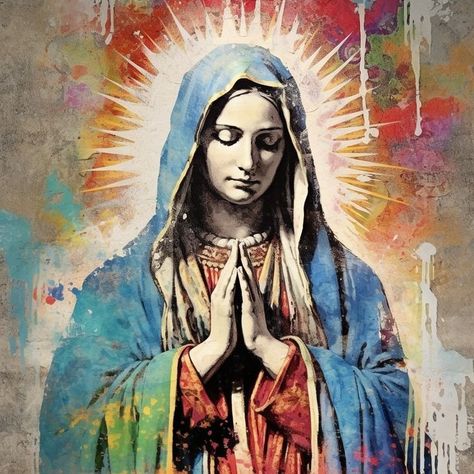 Religious Drawings, Best Tshirt Design, Best Tshirt, Cross Drawing, Blessed Mother Statue, Mexican Paintings, Virgin Mary Art, Jesus Christ Painting, Disney Art Drawings