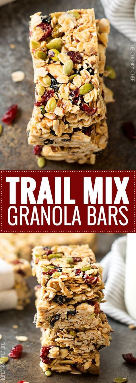 Trail Mix Granola Bars, Oatmeal Granola Bars, Bake Granola Bars, Granola Bar Recipe Healthy, Healthy Snack Bars, No Bake Granola Bars, Healthy Granola Bars, Breakfast Oatmeal, Baked Granola