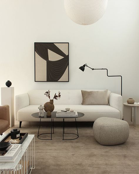 Neutral Living Rooms, Dark Wood Coffee Table, Living Rooms Ideas, Large Wall Art Living Room, Rooms Ideas, Living Room Update, Neutral Living Room, Room Update, Scandinavian Living