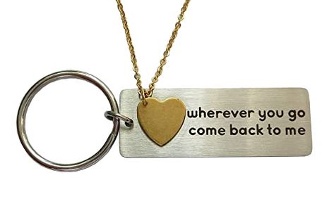 Boyfriend girlfriend Gifts Wherever You Go Come Back to Me Keychain and necklace set,Trucker Husband Gift,anniversary gift Boyfriend Girlfriend Gifts, Come Back To Me, Farewell Gifts, Anniversary Gifts For Husband, Amazon Handmade, Back To School Gifts, Gift Handmade, School Gifts, Gold Plated Necklace