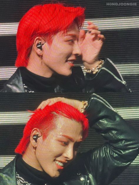 Ateez Hoong Joong Red Hair, Hongjoong Red Hair, Hoong Joong, Boyfriend Wallpaper, Celebration Gif, Hair Reference, Kim Hongjoong, Asian Boys